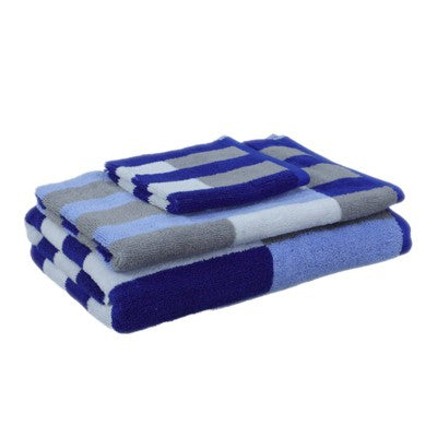 6pc Bath Towel Set Blue/Gray/White Striped - Kapoor Home