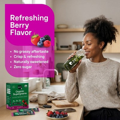 Zena Nutrition Organic Supergreens Powder - Mixed Berry