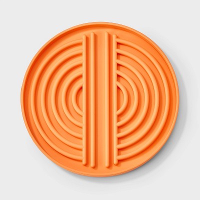 Lick Mat Slow Feed Dog and Cat Bowl - Boots & Barkley Orange