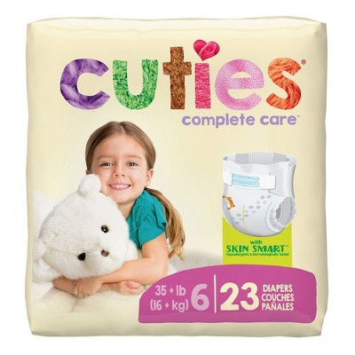 Cuties Complete Care Baby Baby Diaper Size 6, Over 35 lbs. CR6001, 23 Ct