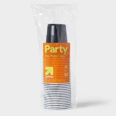 Halloween Disposable Solid Cup - Black - 18oz/30ct - up&up