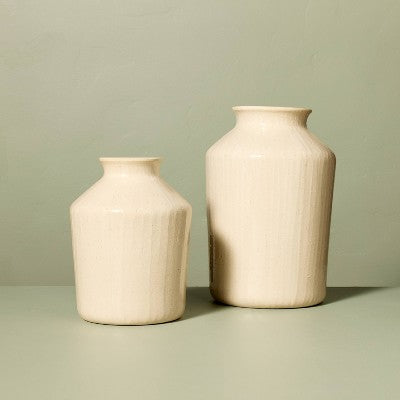 12" Textured Ceramic Decorative Vase - Hearth & Hand with Magnolia