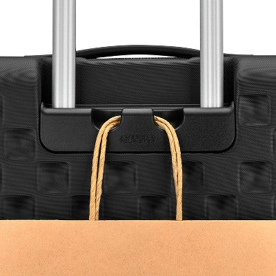 American Tourister Medium Checkered Carry On Spinner Wheels Suitcase - Black