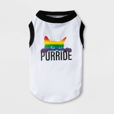 Purride Pride Dog and Cat Tank Shirt - XXS/XS - White - Boots & Barkley