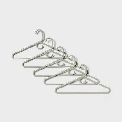 Super Heavy Weight 5pk Plastic Hangers Gray - Brightroom