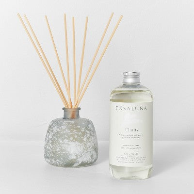 350ml Clarity Reed Diffuser Refills Clear - Casaluna: Grapefruit, Bergamot Aromatherapy, No Battery Needed