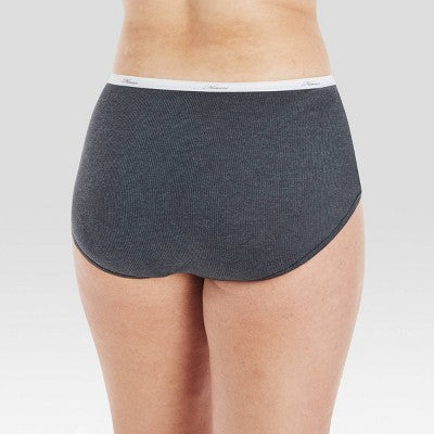 Hanes Women's 6pk Cotton Ribbed Heather Briefs - Colors May Vary 10