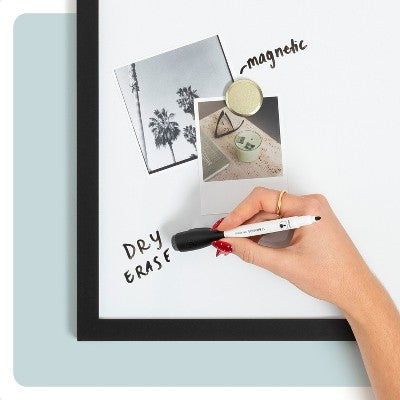 U Brands 17"x23" Wood Frame Dry Erase Board Black (LOCAL PICKUP ONLY)