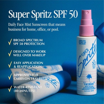 Vacation Super Spritz Face Mist - SPF 50 - 1 fl oz: Whole Body Application, Banana Scent
