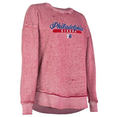 NBA Philadelphia 76ers Women's Burnout Crew Neck Fleece Sweatshirt - M