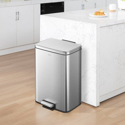 EKO Maxwell 50L Kitchen Stainless Steel Step Trash Can (LOCAL PICKUP ONLY)