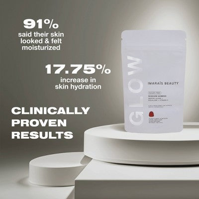 Imarais Beauty Glow Skincare Gummies for Hydration, Collagen Boosting - Vegan and Sugar-Free - 30ct