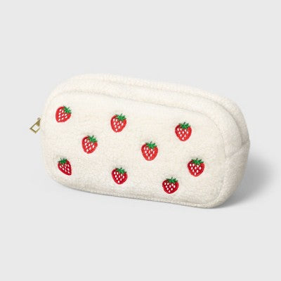 Embroidered Strawberries Pouch White - up&up