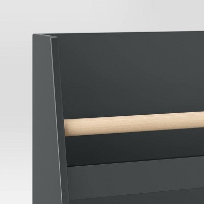 Modern Tall Three Shelf Kids' Bookshelf Dark Gray - Pillowfort: MDF Frame, 3 Shelves, Baby Bookcase, 37.44" Height (LOCAL PICKUP ONLY)