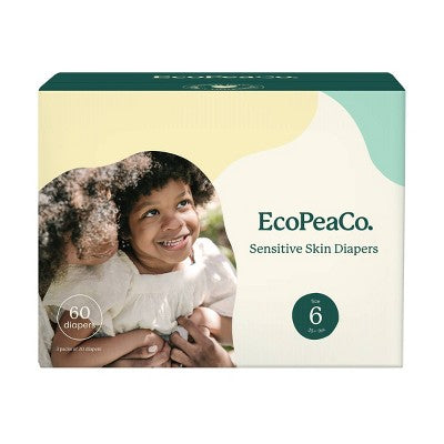EcoPeaCo. Bamboo Disposable Diapers Made with Organic Bamboo and Viscose - Size 6 - 60ct