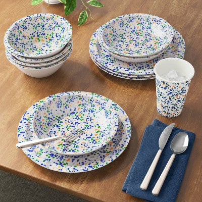36oz Plastic Terrazzo Cereal Bowl Ivory - Room Essentials