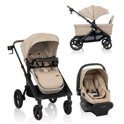 Evenflo Transformer Travel System and Stroller Wagon with LiteMax NXT Infant Seat with SS - Travertine (LOCAL PICKUP ONLY)