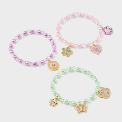 Girls' 3pk Charms Bracelet Set - Cat & Jack? Pink/Purple/Green