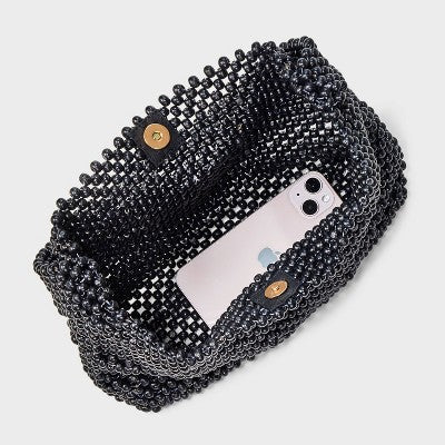 Beaded Shoulder Bag - A New Day Black