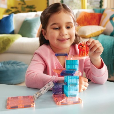 MAGNA-TILES Cat Tree Magnetic Building Set: Educational Math, Creative Engineering, Fine Motor Skill Development, 10 Pieces