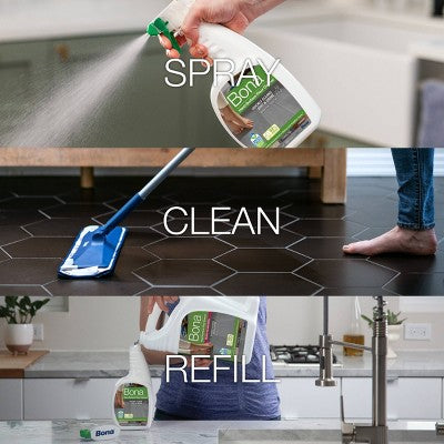 Bona Cleaning Products Multi-Surface Cleaner Spray + Mop All Purpose Floor Cleaner - Unscented - 32 fl oz