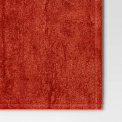 Solid Colored Plush Throw Blanket Red - Room Essentials