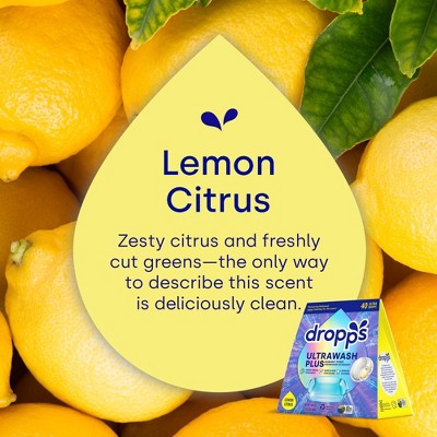 Dropps Dish UltraWash Plus Biobased Detergent Pods - Lemon Citrus - 40ct