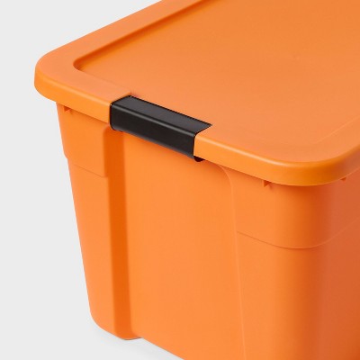 20gal Halloween Latching Storage Tote Orange - Brightroom (LOCAL PICKUP ONLY)