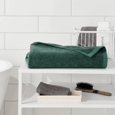 Everyday Bath Sheet Dark Green - Room Essentials