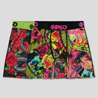 PSD Men's 2pk Venom Drip Boxer Briefs - Neon Snake/Black Pink Snake S