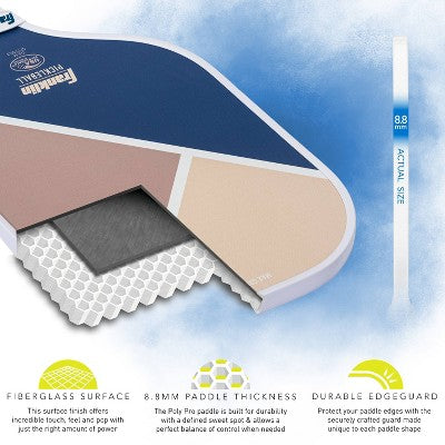 Franklin Sports 2 Player Poly Paddle with Ball Set - Blue/Tan: Pickleball Equipment
