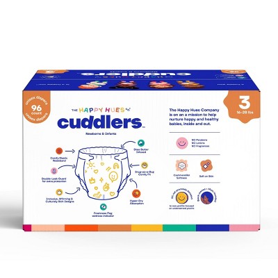 Happy Hues Cuddlers Disposable Diapers - Size 3 - 96ct