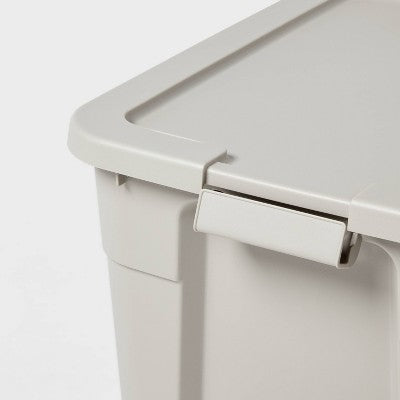 20gal Latching Storage Tote Spaceship Gray - Brightroom