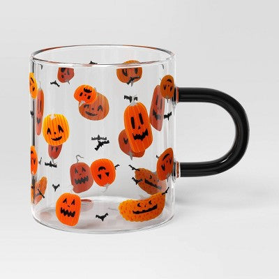 15.2 fl oz Glass Jack-o-Lantern Print Mug - Hyde and EEK! Boutique