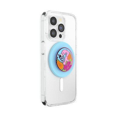 PopSockets Magnetic Phone Grip with MagSafe, Magnetic Adapter Ring Included - Enamel Flamingo