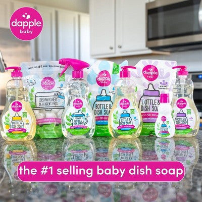 Dapple Bottle & Dish Soap - Fragrance Free - 3 fl oz: Hypoallergenic, Paraben-Free, Sulfate-Free, Dye-Free