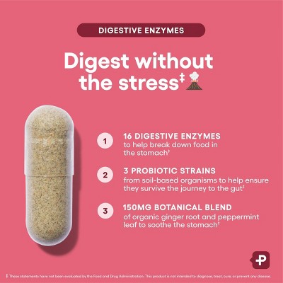 Physician's Choice Digestive Enzyme Probiotic Capsules - 30ct: 2 Billion CFUs, Probiotic and Prebiotic Blends