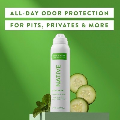 Native Whole Body Deodorant Spray - Cucumber & Mint - Aluminum Free - 3.5oz