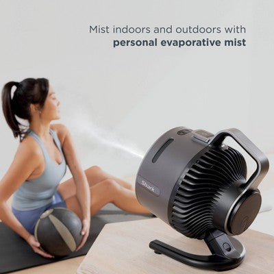 Shark FlexBreeze HydroGo Ultra-Powerful Portable Fan Mists Indoors and Outdoors FA052 Gray