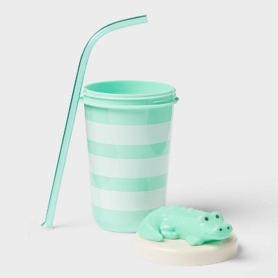 17 fl oz Tumbler with Figural Alligator Lid Green - Sun Squad