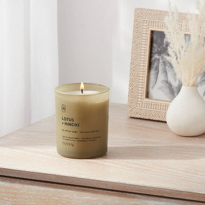 Glass Lotus and Hinoki Jar Candle 5.5oz - Threshold