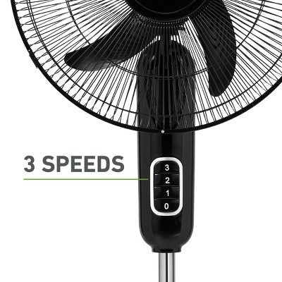 Holmes 16" Blade Breeze Manual Stand Oscillating Fan Black