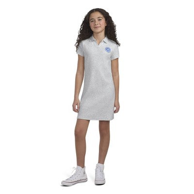Converse Girls' Short Sleeve Polo Dress - Heather Cream XS