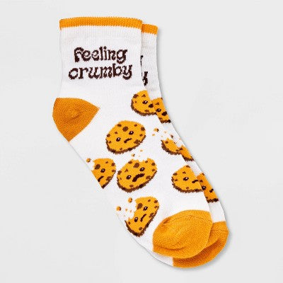 Women's 'Feeling Crumby' Cookie Ankle Socks - Xhilaration Ivory/Gold 4-10
