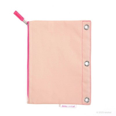Yoobi Barbie Single Zip Binder Case Pink Barbie Logo Pattern, School Supplies
