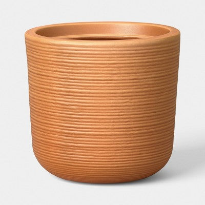 Fluted Outdoor Planter Terracotta Orange 8" - Threshold