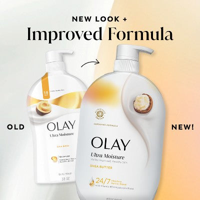 Olay Ultra Moisture Shea Butter, Vitamin B3 and Hyaluronic Blend Body Wash - 35 fl oz: For Whole Body, Normal to Dry Skin