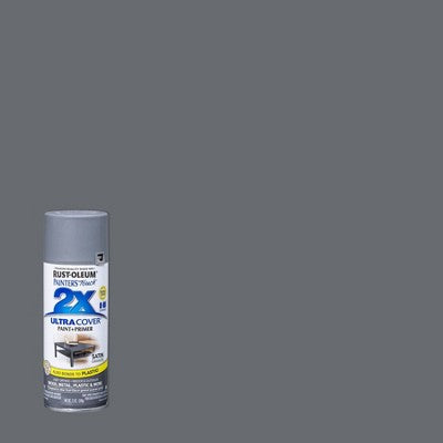Rust-Oleum 12oz Painters Touch 2X Ultra Cover Spray Paint Gray: Satin Finish, Interior & Exterior, Enamel Base