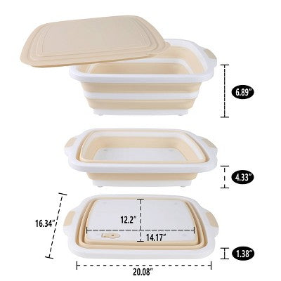 Cook With Color 20"x16" BBQ Collapsible Tub Tan