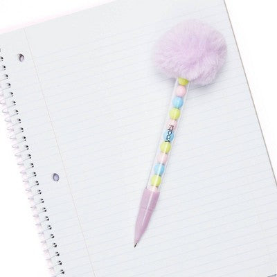 Yoobi Novelty Pom Pom Bead Pen Lilac